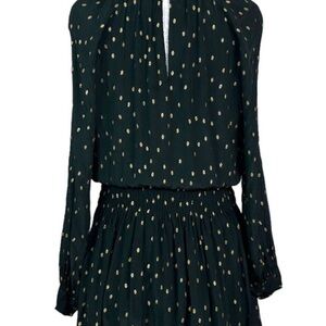 Velvet by Graham & Spencer Teal and Gold Long Sleeve Dress